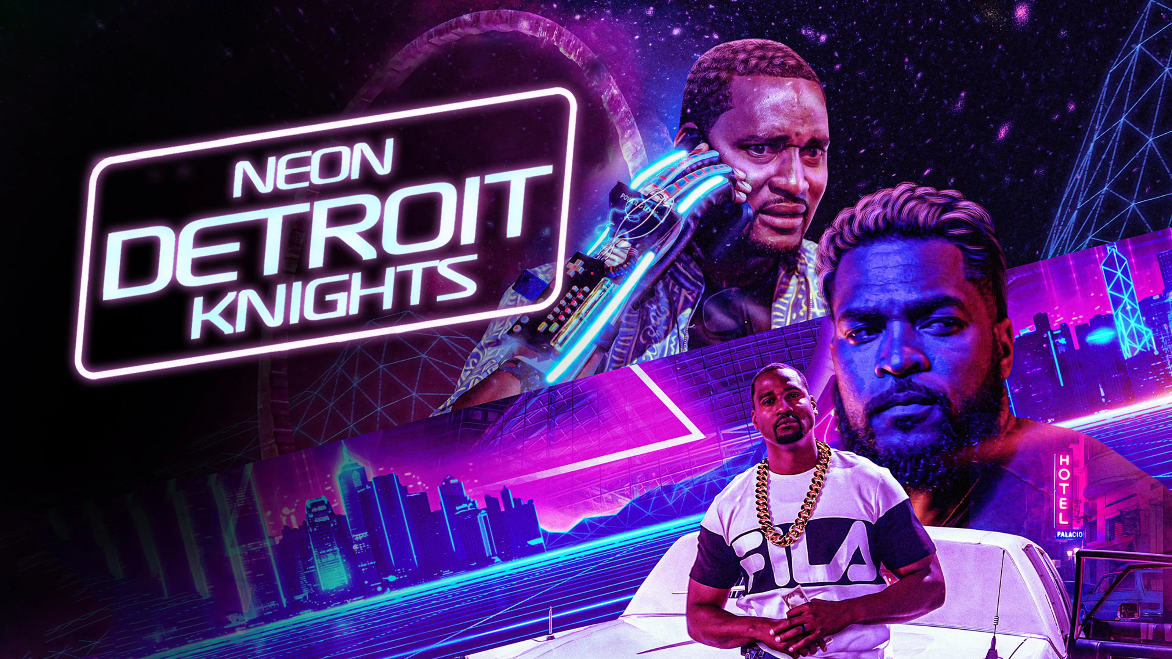 Neon Detroit Knights poster
